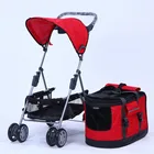 Pet Travel carrier Stroller Dog Cat Pushchair Pram Jogger Buggy trolley With 4 Wheels