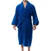 wholesale solid color soft cotton men classic bathrobe good quality welcomed men sleepwear