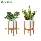 Flower Pot Bamboo Wooden Plant Stand Modern Eco Friendly Adjustable Wood Bamboo Indoor Plant Flower Pot Stand
