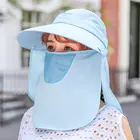 Outdoor sun protection wide-brimmed summer hat sun visor hat with neck flap