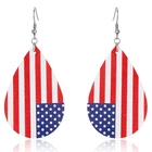 Charm Gift Teardrop Leaf Leather Women Earrings