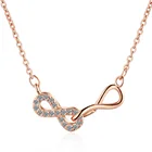 MJ Jewelry Rose Gold Diamond Double Knot Chain Necklace