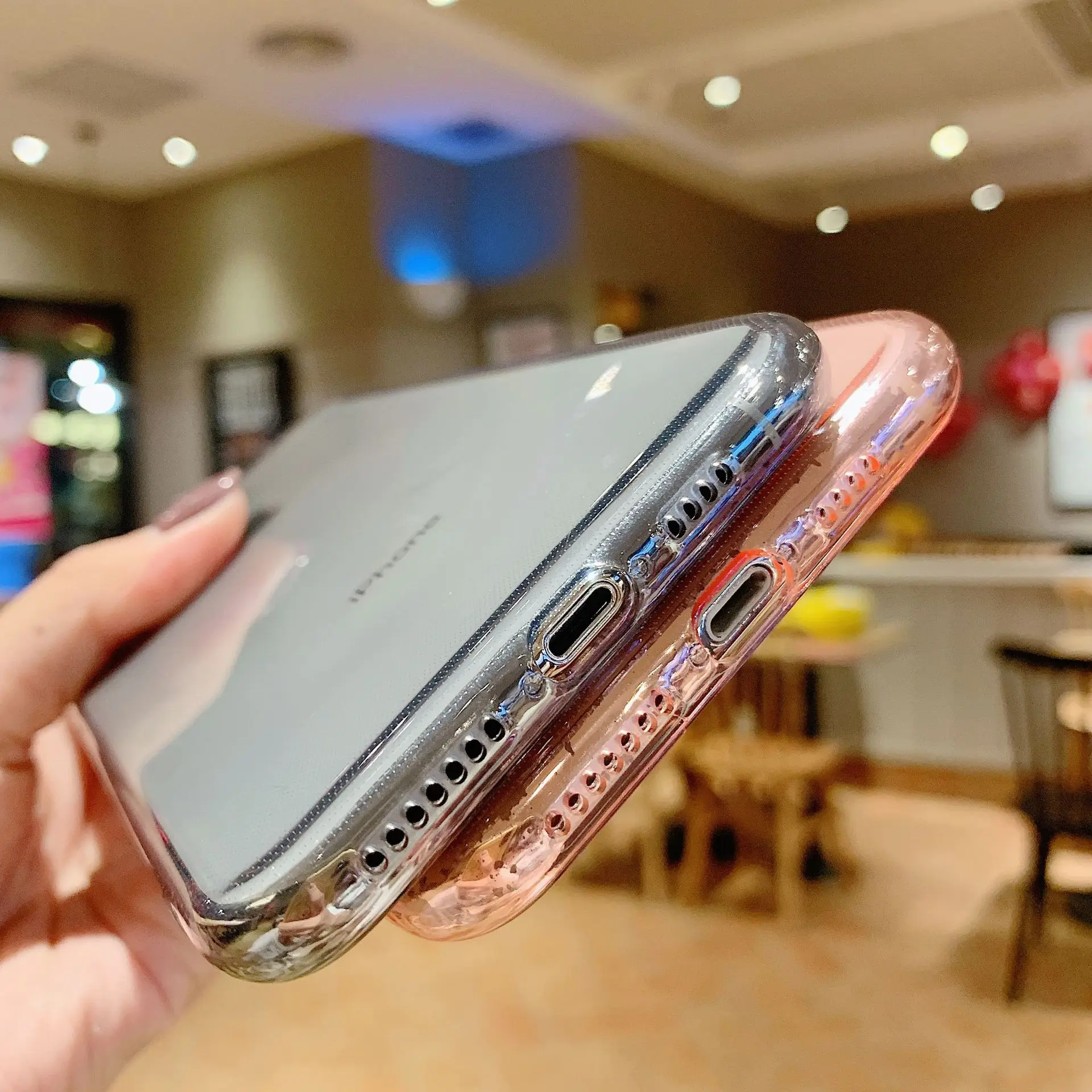 Transparent Colours TPU Phone Case For iPhone 11/12/X/XSMAX/XR/6/7/8Plus Silicone  Ultra Thin TPU Mobile phone Back Cover