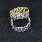Diamond Ring Rings High Quality Gold Silver Miami Diamond Cuban Link Jump Ring For Men
