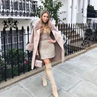 ladies Cashmere coat Winter women real fox coat fur woolen coat