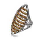 Best Selling Sparkling Yellow Crystal Women Charm Wedding Engagement Rings