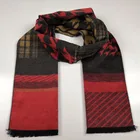 Red and Black Top quality 100% viscose scarf for men's ladies' manufacture