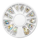 Wholesale Round box Flatback Irregular Nail Art Crystal Stones Clear Color Nail Decoration Rhinestones