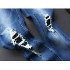 2020 New Fashion Blue Stretch Ripped Trousers Low Waist Plus Size Women Jeans