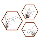 Living room lotus ink decorative painting simple hexagonal new Chinese mural style background wall painting
