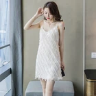 Black mesh shiny sequined ruffles sleeves dress slim high-end sexy dress