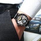 KINYUED OEM good quality luxury wholesale waterproof custom logo mechanical movement leather watch