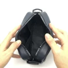 Custom Logo PU Leather Airline Toiletry Dopp Kit Bag Storage Makeup Shoulder Bags for Men
