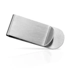 Custom brushed stainless steel corporate money clip with logo printed