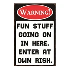 Enter At Own Risk Decoration Retro Tin Metal Plate For Wall Cafe Bar Pub Hotel Garage Movie Plaque Music Bus