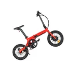 Hottech e bike red mini electric bicycle 16 inch folding bike electric spoke wheel pedelec