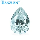 light blue color Moissanite stone pear shape Sic material loose gem stone