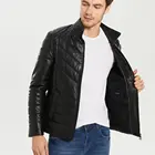 New Men PU Padding Jacket Leather Winter Coat Warm Waterproof Oem