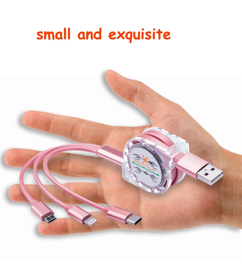 Factory Three in One dual port usb charger cable 3 in 1 multi use mobile phone tablet charging sync data cable line - ANKUX.COM