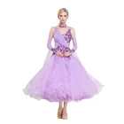 B-16153 Custom ladies elegant light purple ballroom party dress for competition