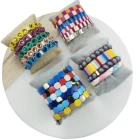 Popular Shiny Rainbow Jewelry Wholesale Gold Plated Bright Fashion Custom Logo Rainbow Enamel Stretch Bracelet In Bulk