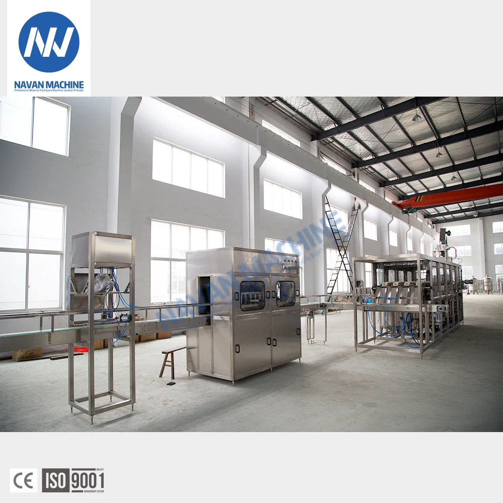 Automatic 5 Gallon Plastic Barrel Water Filling Machine Brush Cap Capping Production Line for Juice Bottles Core PLC Components factory