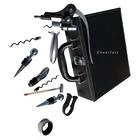 Customized rabbit opener corkscrew kit 9pcs accessories gift set and 9 pieces wine corkscrew kit