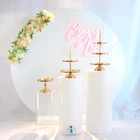 Iangel wholesale clear round white acrylic plinth for wedding