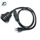 2 pin eu black extension power cord E27 bakelite lamp holder