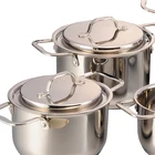 India Royal Kitchen Nonstick Stainless Steel Lid Cookware Sets With Handle