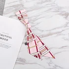 European and American Stylish Geometric Striped Belt Small Silk Scarf Tied Bag Handle Ribbon Scarf Ladies Neckties