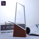 Award Award Wooden Awards Fashion Handmade Crystal Trophy Award With Wooden Base