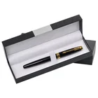 premium business gift custom advertising logo twist black ball point pen metal with gold trimmings