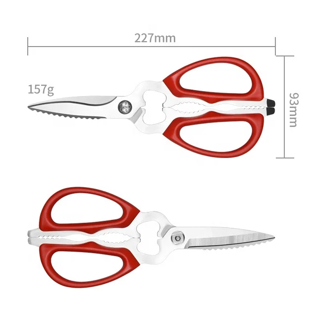 Stainless Steel Kitchen Scissors Multi-functional Food Scissors Shears With Bottle Opener