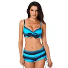 Blue two piece swimsuit swimwear women sexy bikini