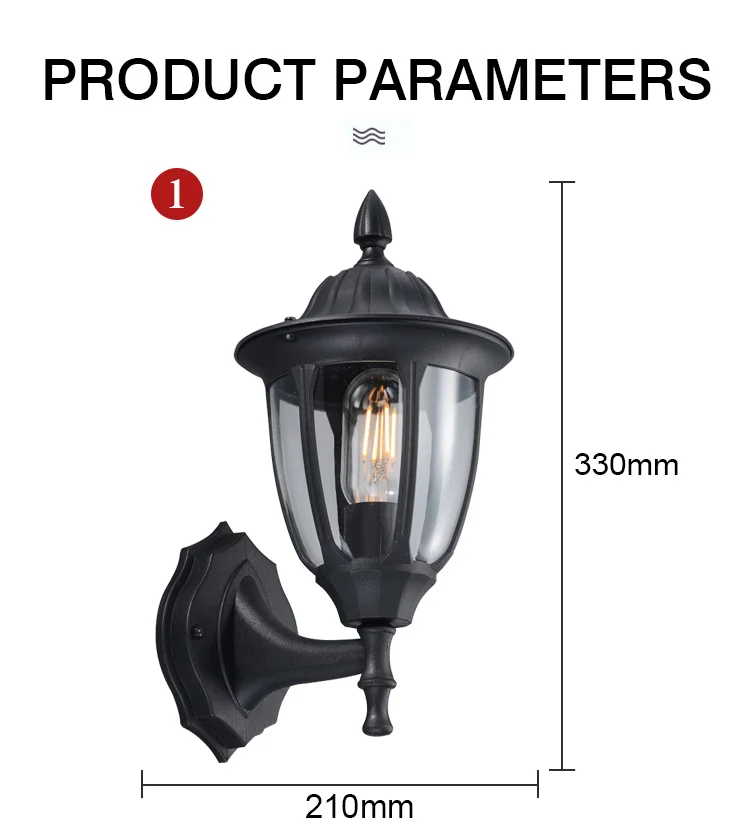 Wholesale Spot Luxury Black Outdoor Garden Balcony Decor Wall Lamp