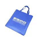 Sewing Polypropylene Shopping Bags Customized Logo Recycled Sewing Blue PP Non Woven Shopping Bag