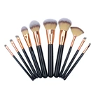 Custom Private Label 10pcs Rose Gold Cosmetic Brush Kit