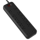ETL Portable Design Electric Plug Protection Extender 12 Outlet Platooninsert USB Cable Power Cord Extension Sockets