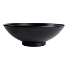 Manufacturer Stock Japanese Bowl Noodle Soup 9.5 inch, Black Melamine Japanese Ramen Bowls Chopsticks And Spoon