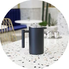 Food Grade Coffee Maker French Press Double Wall Palm Restaurant Coffee Press with Thermometer