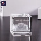 Custom Crystal Office Desktop Decoration Customized Building Model 3D Laser Engraved Crystal Cube