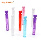 Colorful summer toys heart shape mini bubble wands cheap bubble water toy for kids