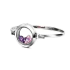 Fashion Purple Diamond Custom Stainless Steel women Pearl Glass Bracelet