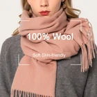 805291 180*40 cm Hot selling wholesale New style Women Shawl Wrap solid 100% wool scarf Winter Warm Pashmina