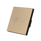 2020 New Design EU UK Smart Home tuya Wifi Wall Touch Switch 2 Gang Glass Panel smart switch