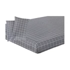 Fitted Sheet Gray Block 100% Polyester Bed Set Queen Size Fitted Sheet