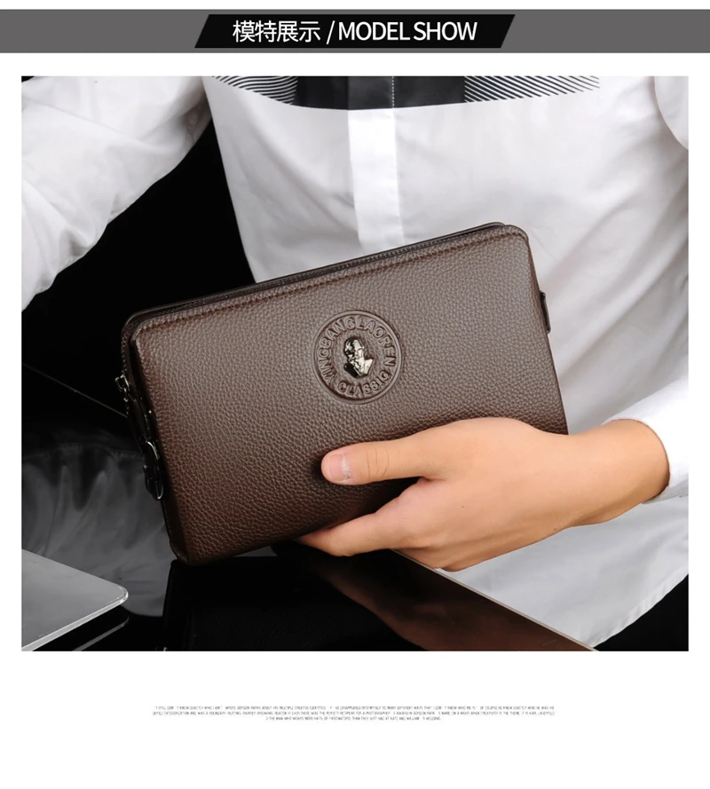 Yingbanglareen — sac à main anti-vol pour hommes, nouvelle collection, sac d'affaires décontracté, pochette, grande capacité