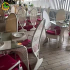 Dubai hot sale outdoor waterproof fancy romantic poly rattan high back wedding chair (accept customized)