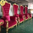 Wedding Hotel Chair Cheap Wholesale Wooden Classic Baroque Hotel Banquet Party Wedding Sofa Queen King Throne Chair